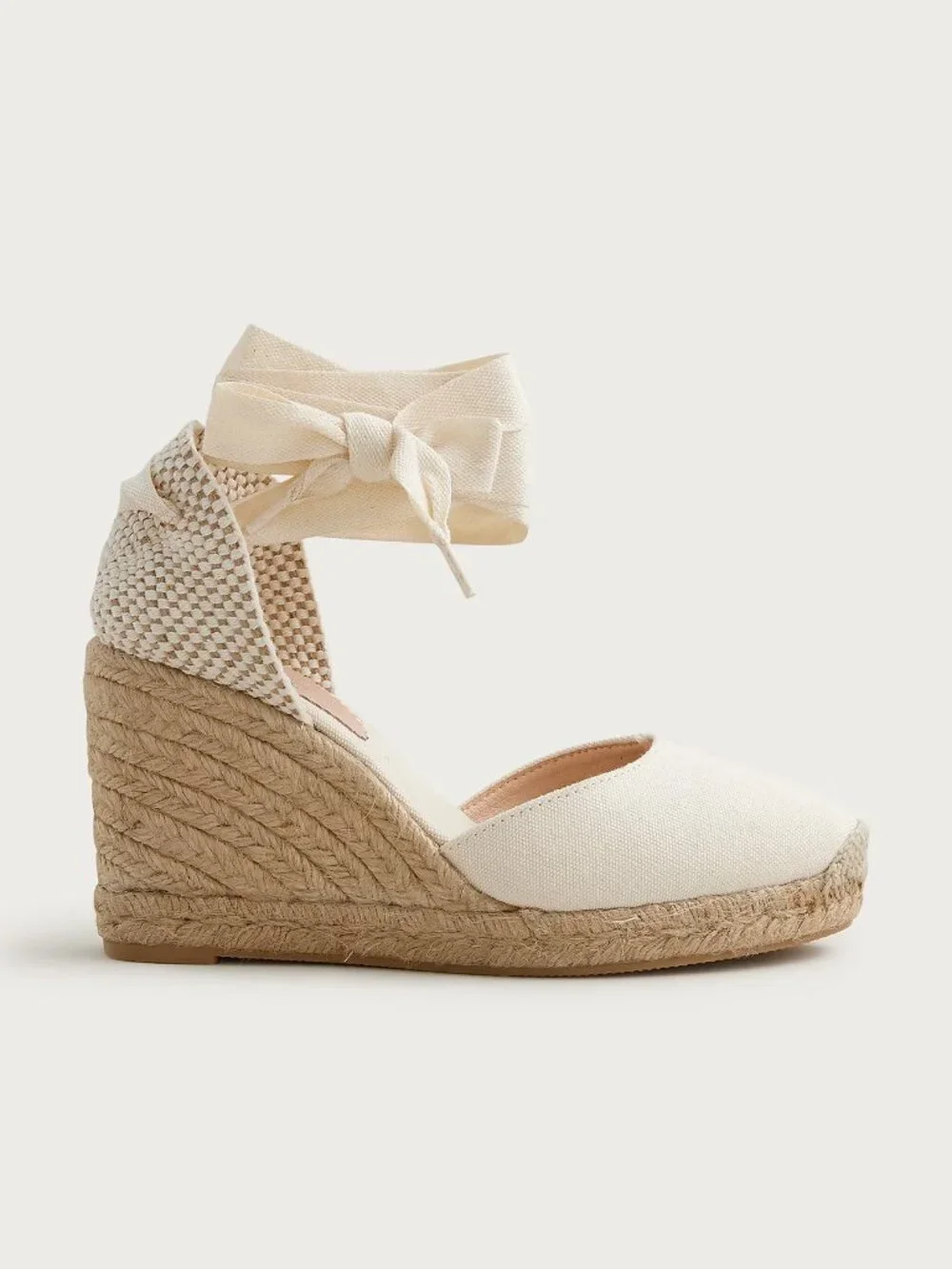 J. Crew Made-in-Spain lace-up high-heel espadrilles